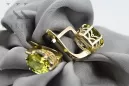 8K žlté zlato 333 Yellow Peridot náušnice vec003x-yp Russian Soviet USSR Vintage Jewlery Art Deco style